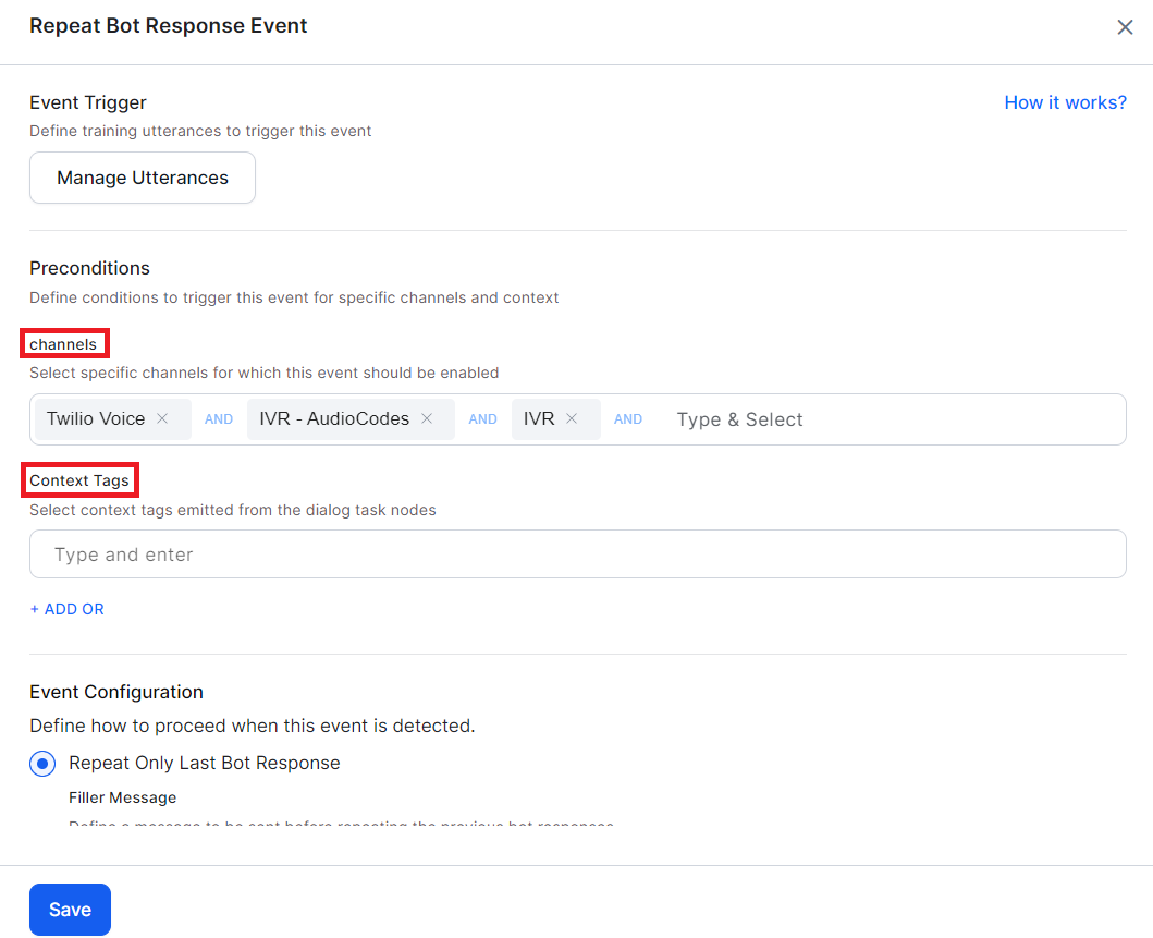 channels and context tags
